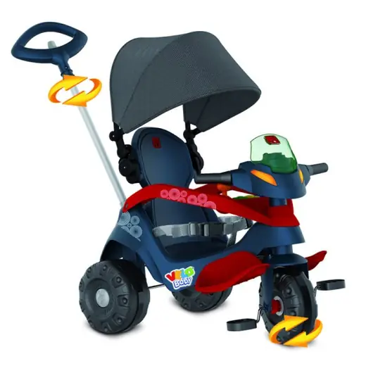 Bandeirante Triciclo Velobaby Reclinable Paseo Pedal Azul