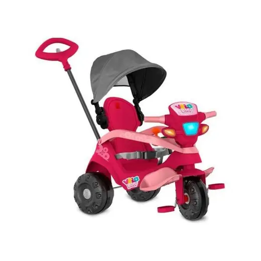 Bandeirante Triciclo Velobaby Reclinable Paseo Pedal Rosa