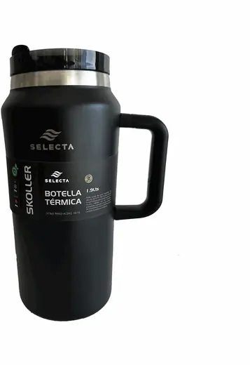 Botella Termica 1.9L Acero Tapa Plastico Negro
