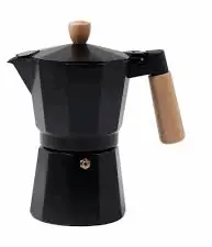 Cafetera Ital. Alum 300ML 6T Negro M/mad Varenna