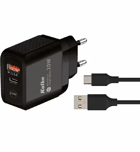 Cargador Rapido USB QC 3.0 Negro