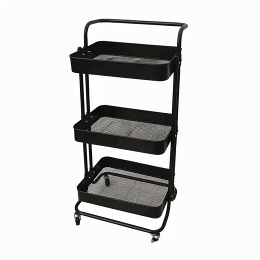 Carrito Organizador Decoteam de Metal 3 Estantes Negro