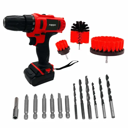 KIT Taladro Inalámbrico Nappo con Cepillos