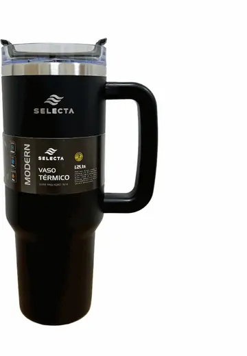 MUG Travel Termico 1.2L Acero Inox Negro Selecta