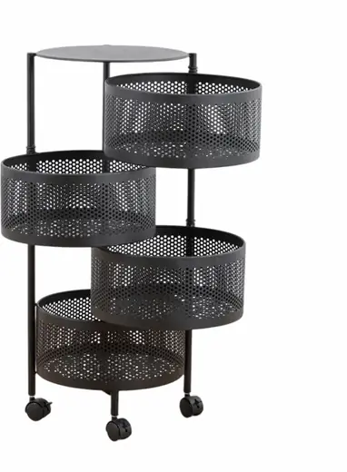 Organizador Decoteam Circular Multiuso de Metal con 4 Cestos
