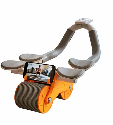 Rueda Abdominal Naranja con 2 Ruedas y Soporte P/codos