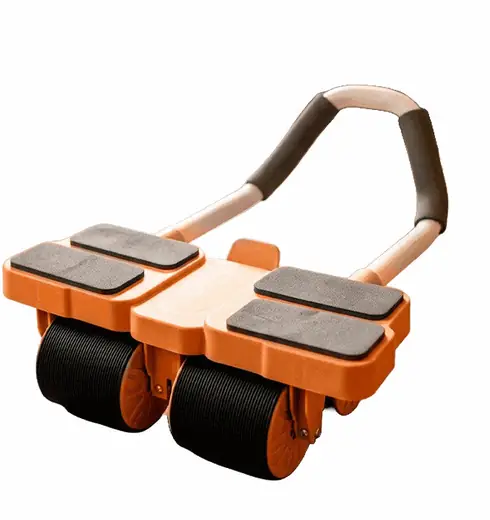 Rueda Abdominal Naranja con 4 Ruedas y Soporte P/codos