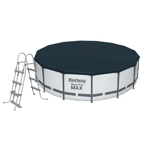 Secamanos: Piscina Bestway con Estructura Metalica 14.970 L. c/ Bomba de Filtrado, Escalera, Cubierta. 4,57 m x 1,07 m