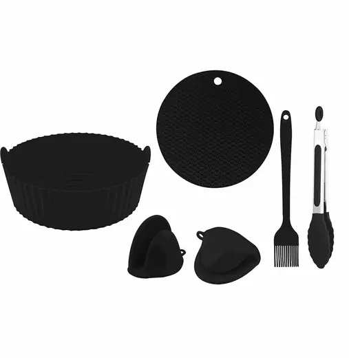 SET de Accesorios de Silicona para Freidora Croix Negro 6PCS