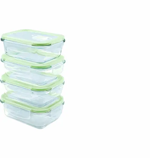 SET de Contenedores Hermeticos Vidrio 370ML 4PCS Croix
