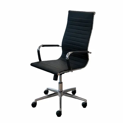 Silla de Oficina Sigma Level Asiento de PU. Sistema relax con bloqueo. Base de herraje metálica. Ruedas de PU que no dañan el suelo.