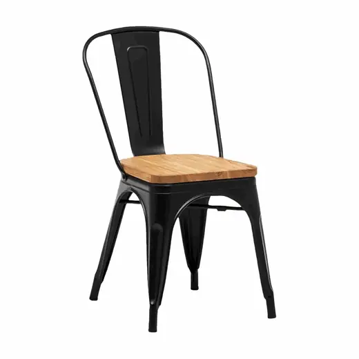 Silla Tolix Level C/ Asiento de Madera NG