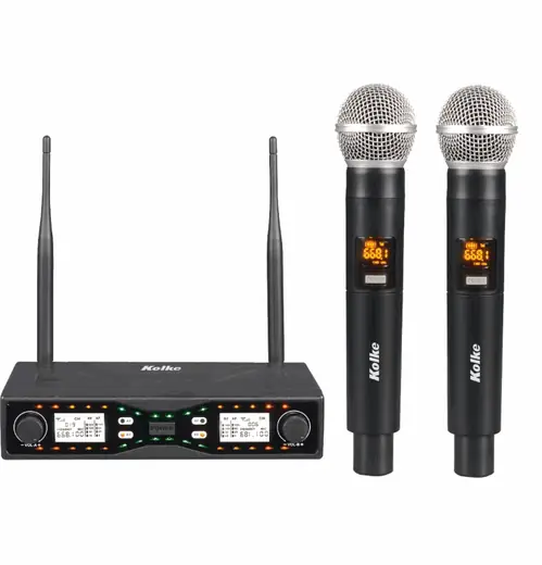 Sistema de 2 Microfonos UHF con 2 Canales Kolke