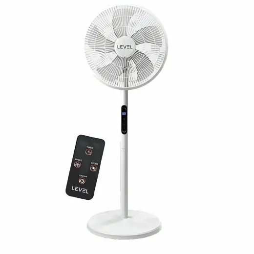 Ventilador de PIE 16" 220V 5 Aspas 8 Velocidades Level Ventilador de pie 16" con control remoto 220V